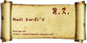 Madl Karád névjegykártya